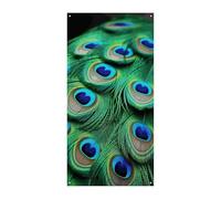 Copertura della porta Personalizzata Banner Porta Piuma di Pavone Verde Grande Banner Segno Wall Banner Decor Foto Sfondo Benvenuto Holiday Party Decor