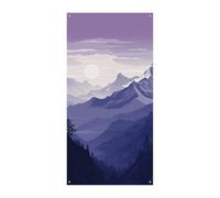 Copertura della porta personalizzata Banner Silhouette of MountainsLarge Banner Sign Wall Banner Decor Photo Background Welcome Holiday Party Decor