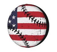 Copertura della Ruota di Scorta Baseball Vintage American Flag Copertura Protettiva Impermeabile Antipolvere Borsa Pneumatici per Auto Veicoli Car,60-69cm