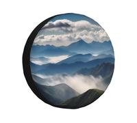 Copertura della ruota di scorta del paesaggio con le montagne e le nuvole Impermeabile Antipolvere Auto Wheel Protector Portatile Copertura della Ruota di Scorta Universale Misura per