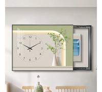 Copertura della Scatola Contatore Elettrico con Orologioj, Copertura per Scatola Fusibili per Interni per Pannello Decorativo a Parete, Copertura Elettrica(Black 5,80 * 60cm/31.5 * 23.6in)