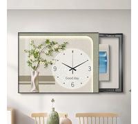 Copertura della Scatola Contatore Elettrico con Orologioj, Copertura per Scatola Fusibili per Interni per Pannello Decorativo a Parete, Copertura Elettrica(Black 8,70 * 50cm/27.5 * 19.7in)