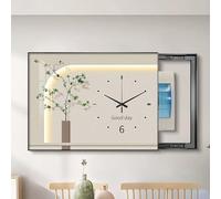 Copertura della Scatola Contatore Elettrico con Orologioj, Copertura per Scatola Fusibili per Interni per Pannello Decorativo a Parete, Copertura Elettrica(Black 6,70 * 50cm/27.5 * 19.7in)