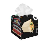 Copertura della scatola del tessuto della stampa dei simboli della cultura cinese, supporto decorativo della scatola del tessuto del supporto del cuoio per la cucina, il bagno