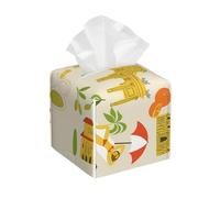 Copertura della scatola del tessuto della stampa dei simboli della cultura europea, supporto decorativo della scatola del tessuto del supporto del cuoio per la cucina, il bagno