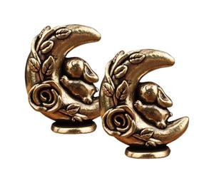 Copertura della testa in ottone - grazioso ornamento coniglietto, accessorio per la casa, decorazione magnetica | valorizzazione senza tempo dello scaffale d'ingresso, accessori attraenti per porte