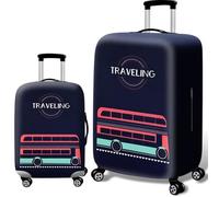 Copertura Della Valigia,Copri Bagaglio Elasticizzato per Bambini Adulti for 18-32 Pollici Suitcase,Accessori da Viaggio Valigia Trolley,Pianta Fiori Foglie Motivo Doodle (Colorato 7,S)