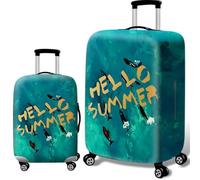 Copertura Della Valigia,Copri Bagaglio Elasticizzato per Bambini Adulti for 18-32 Pollici Suitcase,Accessori da Viaggio Valigia Trolley,Pianta Fiori Foglie Motivo Doodle (Colorato 8,L)