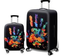 Copertura Della Valigia,Copri Bagaglio Elasticizzato per Bambini Adulti for 18-32 Pollici Suitcase,Accessori da Viaggio Valigia Trolley,Pianta Fiori Foglie Motivo Doodle (Colorato 3,M)