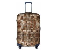 Copertura della valigia grande della stampa del sughero del vino, copertura elastica della valigia con la chiusura lampo, protegge i bagagli durante il viaggio, bianco, M