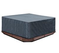 Copertura di alta qualità per vasca idromassaggio, 220 x 220 x 85 cm, quadrata, 600D Oxford, protezione impermeabile, antipolvere, protezione UV, antivento, grigio