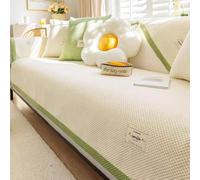 Copertura di divano, protezione per mobili in tessuto Chenille 1 2 3 4 posti, coprille di divani non slip per forma ad angolo L, cuscino di divano a testura spessa copri mobili pro off-white 70*210cm
