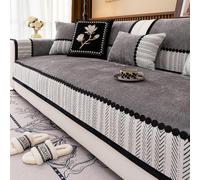 Copertura di Divano Universale per Tutte Le Stagioni 2/3/4 Posti, Lavabile Nuova Spessa Copertura a Forma a Forma di Chenille L Morbida, Protezioni per Mobili per Animali Grey 45 * 45cm Pillow Cover