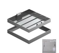 Copertura di ispezione in acciaio inossidabile con manico 50 x 50 x 5 cm Coperchio invisibile per fognature Copertura di botola in metallo per fossa settica resistente alle intemperie