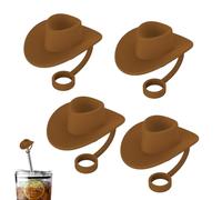 Copertura di paglia di cowboy,Copertura di paglia | Coperture flessibili in silicone per cannucce alimentari,Romanzo cappello di vaso d'acqua bicchiere con cannuccia, per tazze, adatto per