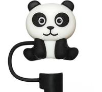 Copertura di paglia per cappello di paglia a forma di panda, per tazza Stanley da 40 e 30 once, copertura in silicone da 10 mm per accessori Stanley Cup, simpatico topper di paglia per bicchieri,