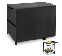 Copertura di Protezione Carrello Plancha Impermeabile,Telo Carrello Plancha Antivento,Custodia Protettiva per Carrello Barbecue Plancha con Fune e Maniglia,420D (100 * 60 * 90cm,Nero)