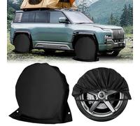 Copertura di Protezione per Pneumatici 2PCS Impermeabile Coperture per 27-29 Pollici Diametro Pneumatico per Roulotte Camper Roulotte Auto d'epoca 72,5 x 72,5 cm Nero (Nero-2PCS)