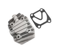 Copertura di raffreddamento della testata del cilindro del compressore d'aria, raccordo resistente al calore in lega di alluminio per driver pneumatico, grigio, distanza tra i fori 48 x 62 mm