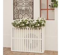 Copertura di recinzione, copertura di recinzione i Wood AC Unit Cover Privacy Fence Flower Stand Multicolor Multiple Sizes(White,105x45x99cm)
