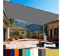 Copertura di ricambio impermeabile di alta qualità per ombrellone da 3,5 x 3,8 m, protezione UV, in HDPE, con occhielli, ideale per amache da picnic, grigio chiaro