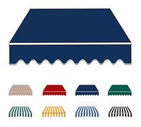 Copertura di ricambio in tessuto per tenda da terrazza, 4 x 3 m, retrattile, per porta francese, blu scuro, 7 x 3,5 m, soluzione ombreggiante per esterni