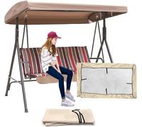 Copertura di ricambio per dondolo da esterno, copertura universale a 3 posti, copertura di ricambio impermeabile, per sedie a dondolo da giardino, patio, 190 x 119 x 22 cm