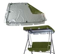 Copertura di ricambio per dondolo da esterno, impermeabile, resistente ai raggi UV, per dondolo da giardino a 3 posti, 195 x 125 cm, verde militare, ideale per cortile e balcone