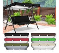Copertura di ricambio per dondolo da giardino a 3 posti, in tessuto Oxford, impermeabile e resistente ai raggi UV, colore nero, 164 x 114 cm