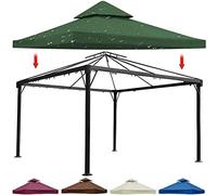 Copertura di ricambio per gazebo, 3 x 3 m, a 2 ripiani, impermeabile, con parte superiore ventilata, in tessuto Oxford, ideale per pergola e patio, colore vino rosso