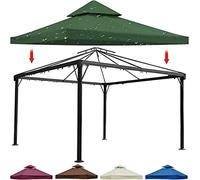 Copertura di ricambio per gazebo a 2 ripiani, impermeabile, 3 x 3, con parte superiore ventilata, perfetta per patio, barbecue, pergola, giardino, tenda da sole e riparo