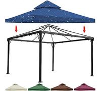 Copertura di ricambio per gazebo, a 2 ripiani, impermeabile, con parte superiore ventilata per esterni, patio, barbecue, pergola, tetto, tenda da sole per cortile