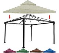 Copertura di ricambio per gazebo, impermeabile, a 2 ripiani, con parte superiore ventilata, per pergole esterne, patio e rifugi per barbecue