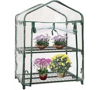Copertura di ricambio per mini serra a 2 livelli, in PVC rinforzato, per piccole piante, trasparente, impermeabile, senza telaio in ferro (#1)