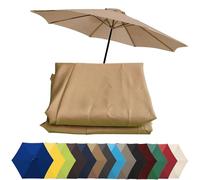 Copertura di ricambio per ombrellone Φ2M/Φ2.7M/Φ3M Impermeabile e Traspirante Patio Spiaggia Piscina Copertura per 6/8 Costole Parasole Esterni Facile da Installare Resistente alle intemperie