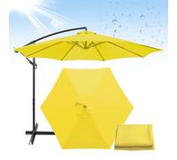 Copertura di ricambio per ombrellone da esterno, 6/8 stecche, 200/270/300 cm, tessuto impermeabile per giardino, spiaggia, piscina, mercato, colore giallo (3 m)