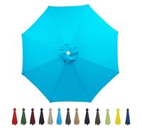 Copertura di ricambio per ombrellone da giardino in tessuto di poliestere impermeabile, adatta per ombrelloni da 6 e 8 costole, copertura superiore per ombrelloni da esterni, colore blu lago, perfetto