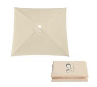 Copertura Di Ricambio Per Ombrellone Da Giardino, Telo Di Rechange 2x2 3x2 2.5x2.5 3x3m, 4/6/8 Stecche, Parasole Impermeabile E Resistente Ai Raggi UV, Vela Di Ricambio In Tessuto(Beige,2.7X2.7m)