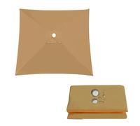 Copertura Di Ricambio Per Ombrellone Da Giardino, Telo Di Rechange 2x2 3x2 2.5x2.5 3x3m, 4/6/8 Stecche, Parasole Impermeabile E Resistente Ai Raggi UV, Vela Di Ricambio In Tessuto(Khaki,2.7X2.7m)