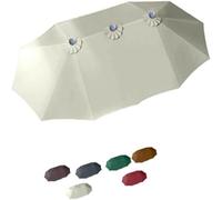 Copertura di Ricambio per Ombrellone Doppio 12 Stecche, Telo Extra Large 4.5x2.7 M, Tessuto per Giardino, Patio, Piscina e Spiaggia,Beige
