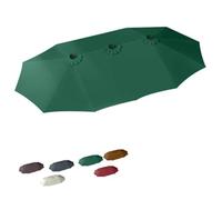 Copertura di Ricambio per Ombrellone Doppio 12 Stecche, Telo Extra Large 4.5x2.7 M, Tessuto per Giardino, Patio, Piscina e Spiaggia,Dark Green