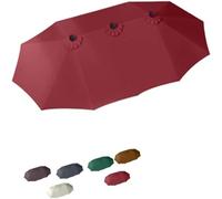 Copertura di Ricambio per Ombrellone Doppio 12 Stecche, Telo Extra Large 4.5x2.7 M, Tessuto per Giardino, Patio, Piscina e Spiaggia,Burgundy