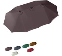 Copertura di Ricambio per Ombrellone Doppio 12 Stecche, Telo Extra Large 4.5x2.7 M, Tessuto per Giardino, Patio, Piscina e Spiaggia,caffè