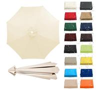 Copertura di ricambio per ombrellone, impermeabile e resistente ai raggi UV, per ombrelloni a 8/6 stecche, migliora la soluzione per l'ombra del patio (champagne, da 2,0 m a 3,5 m)