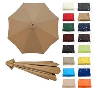 Copertura di ricambio per ombrellone, impermeabile e resistente ai raggi UV, per ombrelloni a 8/6 stecche, migliora la soluzione per l'ombra del patio (champagne, da 2,0 m a 3,5 m)