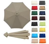 Copertura di ricambio per ombrellone, impermeabile e resistente ai raggi UV, per ombrelloni a 8/6 stecche, migliora la soluzione per l'ombra del patio (champagne, da 2,0 m a 3,5 m)