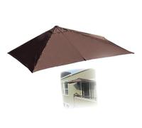 Copertura di ricambio per ombrellone semicircolare da 2,7 m, copertura in tessuto con 5 stecche, resistente, per esterni, colore marrone, perfetto per giardino e patio