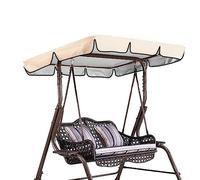 Copertura di ricambio per sedia a dondolo da giardino a 2 o 3 posti, impermeabile, anti-UV, copertura per ombrellone da esterno, beige