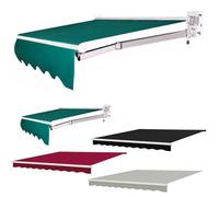 Copertura di ricambio per tenda da esterno retrattile patio e camper tenda senza cornice verde con mantovana anteriore molti (4,5 x 2,5 m)
