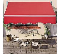 Copertura di ricambio per tenda da giardino retrattile in tessuto impermeabile per terrazze da 2 x 1,5 m a 5 x 2 m, colore: rosso (5 x 2 m), resistente ai raggi UV